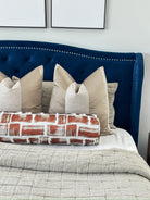 Burnt Orange and Tan Brickhouse Bolster Cover Love, Ravin Collection