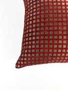 Brick Red and Gold Lattice Pillow Cover simple Love, Ravin Collection