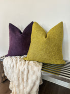 Citron Boucle Pillow Cover Love, Ravin Collection