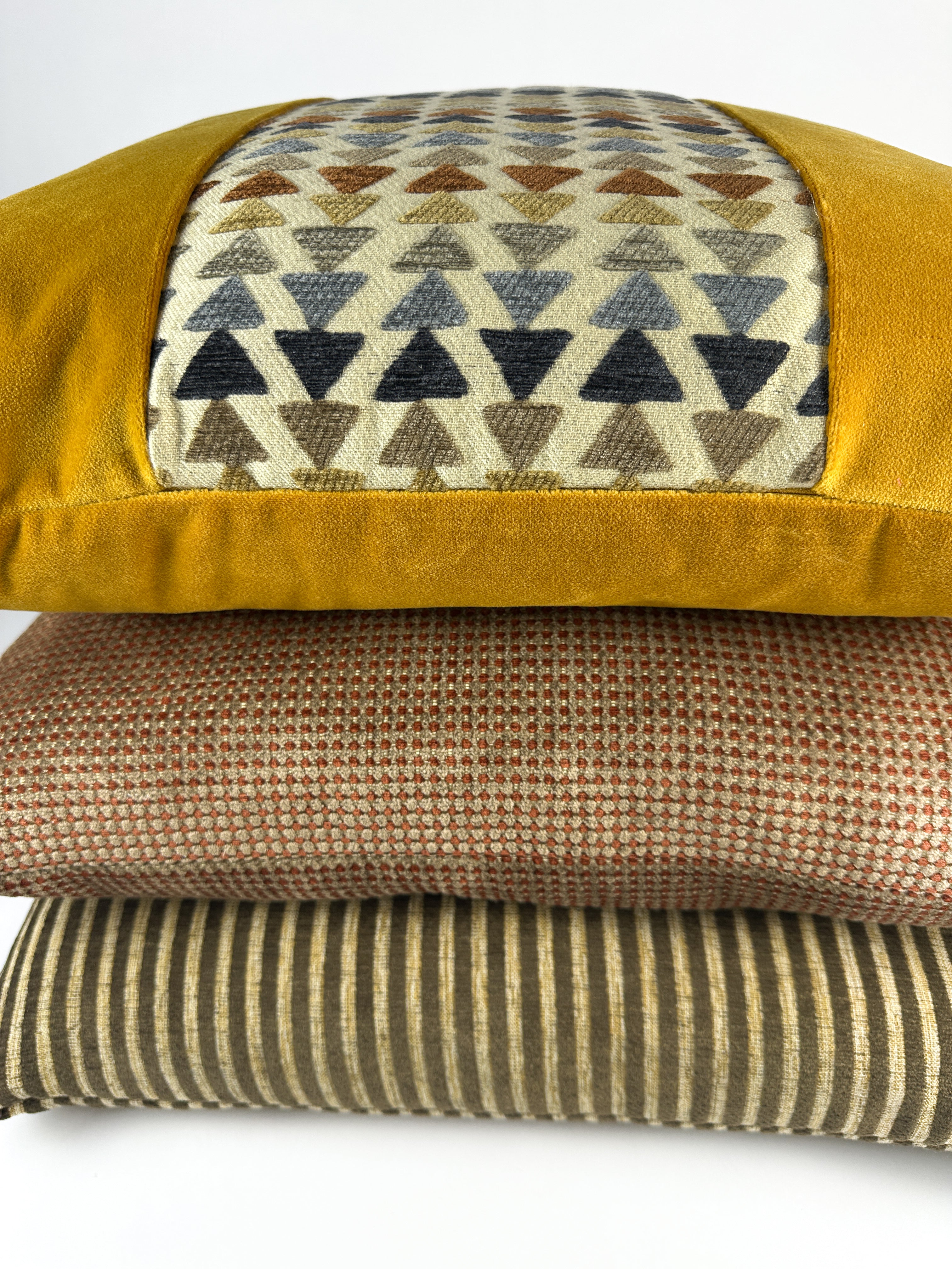 Mustard Arrows Paneled Pillow Cover Love, Ravin Collection