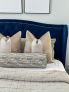 Grey and Gold Textured Print Bolster Cover Love, Ravin Collection