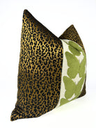 Onyx Leopard and Olive Butterfly Pillow Cover Love, Ravin Collection