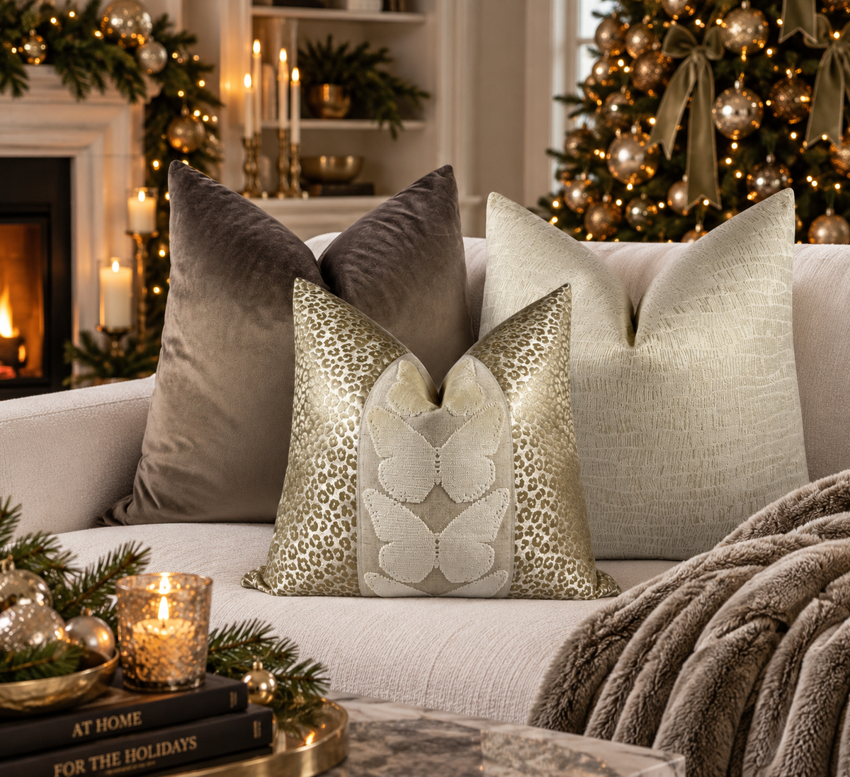 Neutral Christmas Pillow Combo Love, Ravin Collection