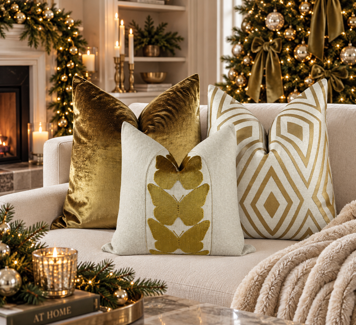 Golden Noel Pillow Combo Love, Ravin Collection