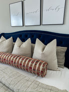 Red and Tan Stack Em Bolster Cover Love, Ravin Collection