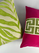 Lime Green and Ivory Zebra Pillow Cover Love, Ravin Collection