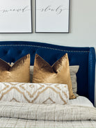 Gold and White Tilework Bolster Cover Love, Ravin Collection