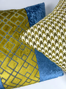 Goldenrod and Egyptian Blue Pillow Cover Love, Ravin Collection