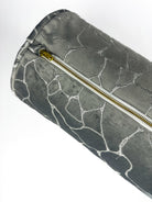 Grey Shatter Velvet Bolster Cover Love, Ravin Collection