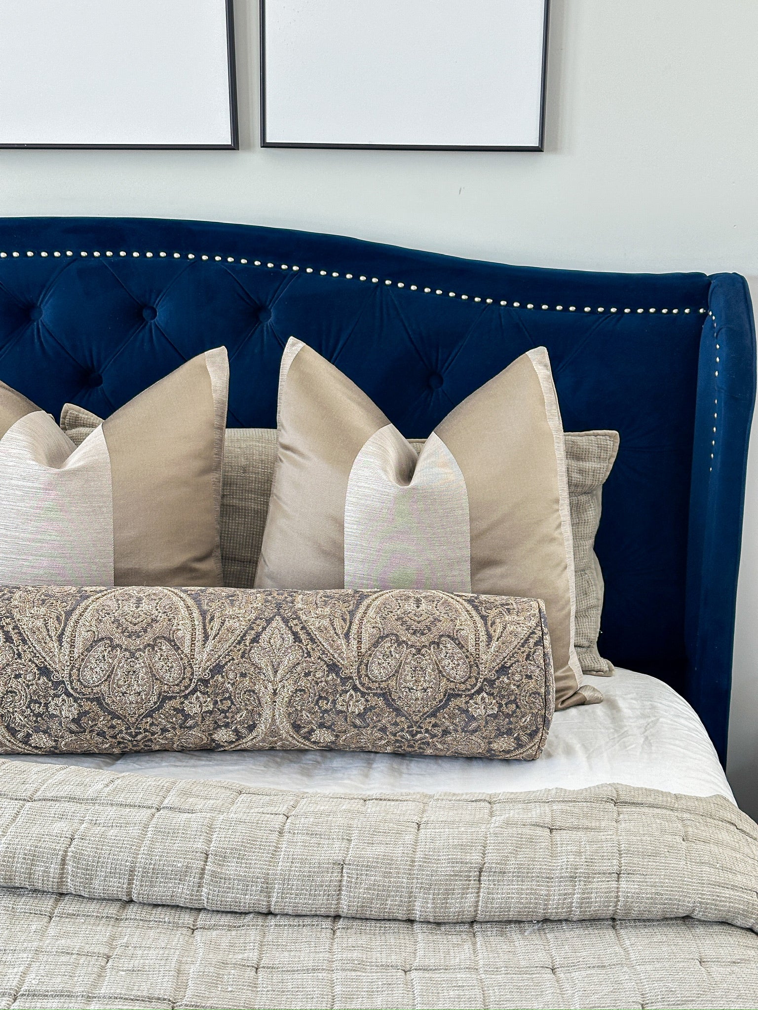 Bronze Paisley Bolster Cover Love, Ravin Collection