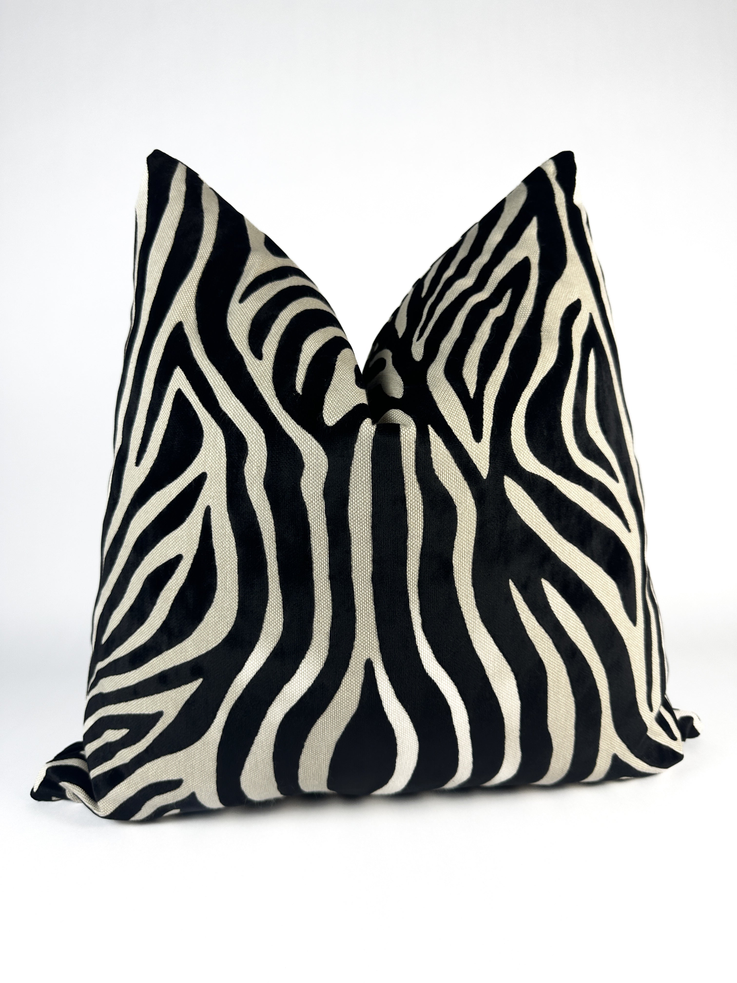 Black Velvet Zebra Pillow Cover Love, Ravin Collection