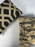 Black and Tan Block Trellis Pillow Cover Love, Ravin Collection