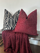 Black Velvet Zebra Pillow Cover Love, Ravin Collection