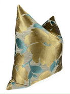 Golden Teal Garden Pillow Cover Love, Ravin Collection