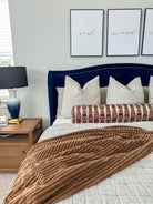 Red and Tan Stack Em Bolster Cover Love, Ravin Collection