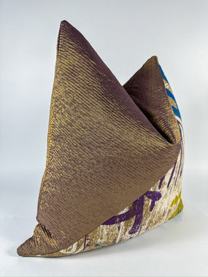 Purple and Gold Graffiti Pillow Cover