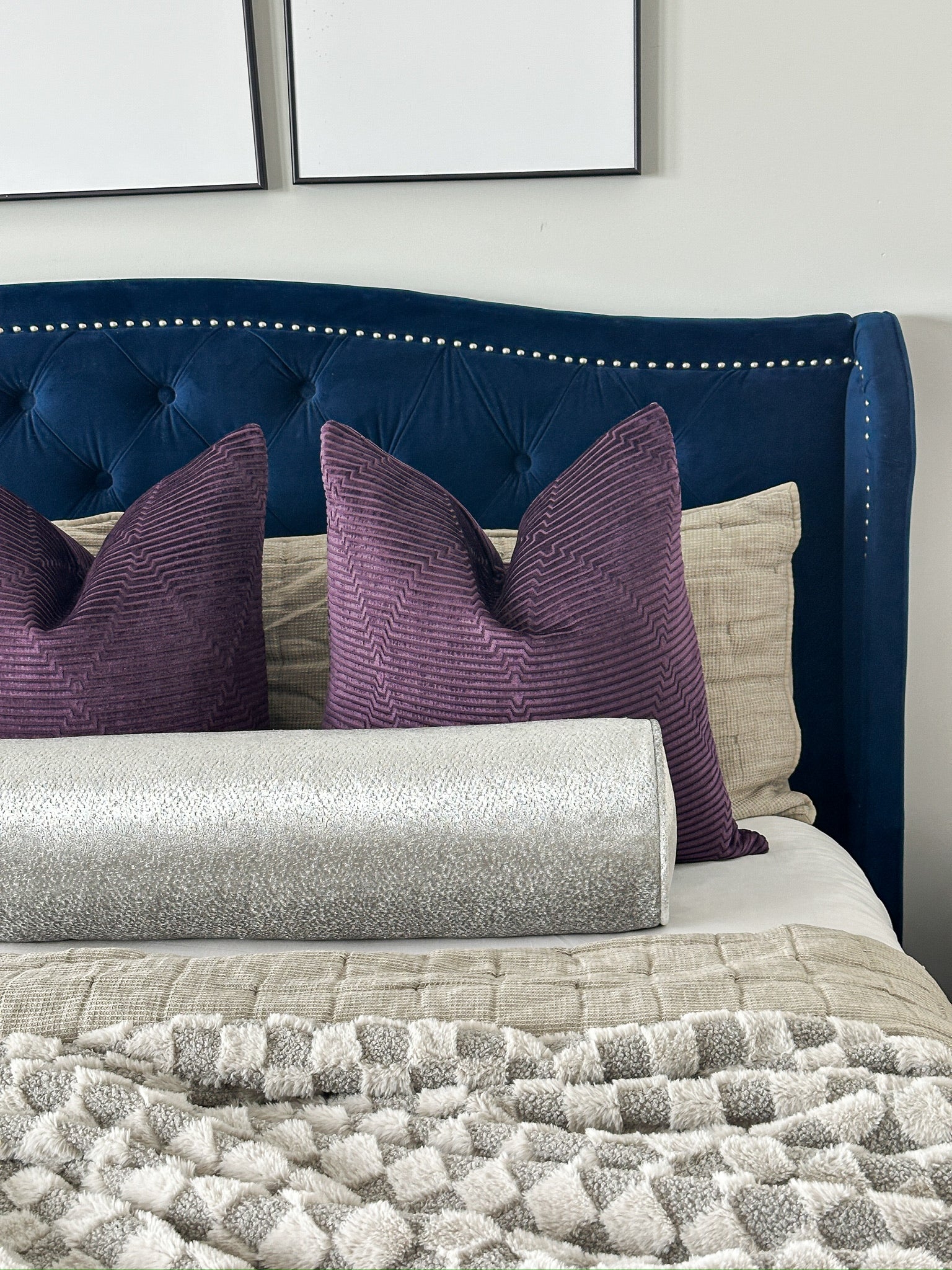 Silver Sparkle Bolster Cover Love, Ravin Collection