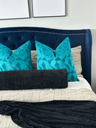 Black Midnight Chenille Bolster Cover Love, Ravin Collection