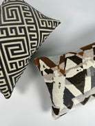 Grey and Beige Greek Key Pillow Cover Love, Ravin Collection