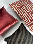 Cranberry Silk Velvet Pillow Cover Love, Ravin Collection