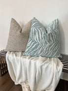 Spa Blue Zebra Pillow Cover Love, Ravin Collection