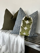 Navy Leopard and Olive Butterfly Pillow Cover Love, Ravin Collection
