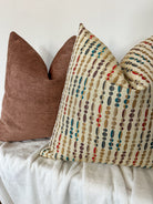 Bronze Rust Squares Pillow Cover Love, Ravin Collection