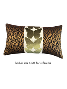 Onyx Leopard and Olive Butterfly Pillow Cover Love, Ravin Collection