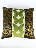 Onyx Leopard and Olive Butterfly Pillow Cover Love, Ravin Collection