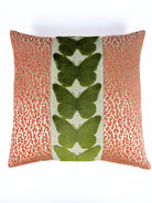 Coral Leopard and Olive Butterfly Pillow Cover Love, Ravin Collection