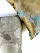 Golden Teal Garden Pillow Cover Love, Ravin Collection