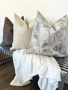 Beige Palm Sketch Pillow Cover Love, Ravin Collection