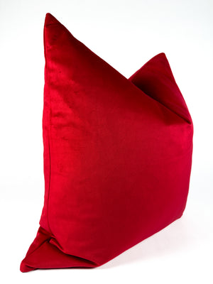 Crimson Bloom Solid Pillow Cover