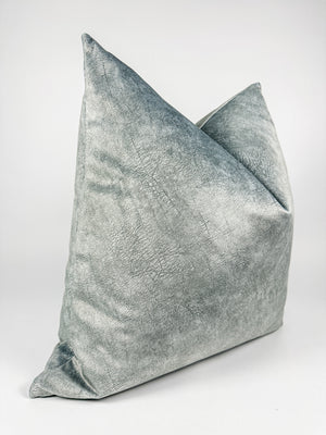 Metallic Ice Blue Velvet Pillow Cover