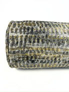 Grey and Gold Textured Print Bolster Cover Love, Ravin Collection
