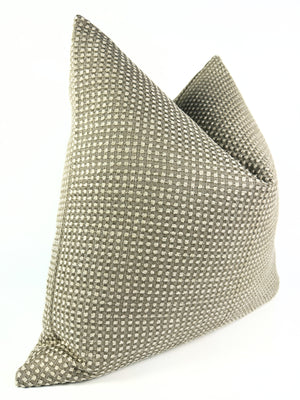 Cream and Beige Knit Grid Pillow Cover