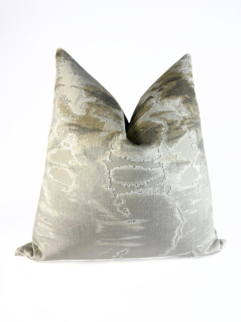 Grey and Beige Mirage Pillow Cover Love, Ravin Collection