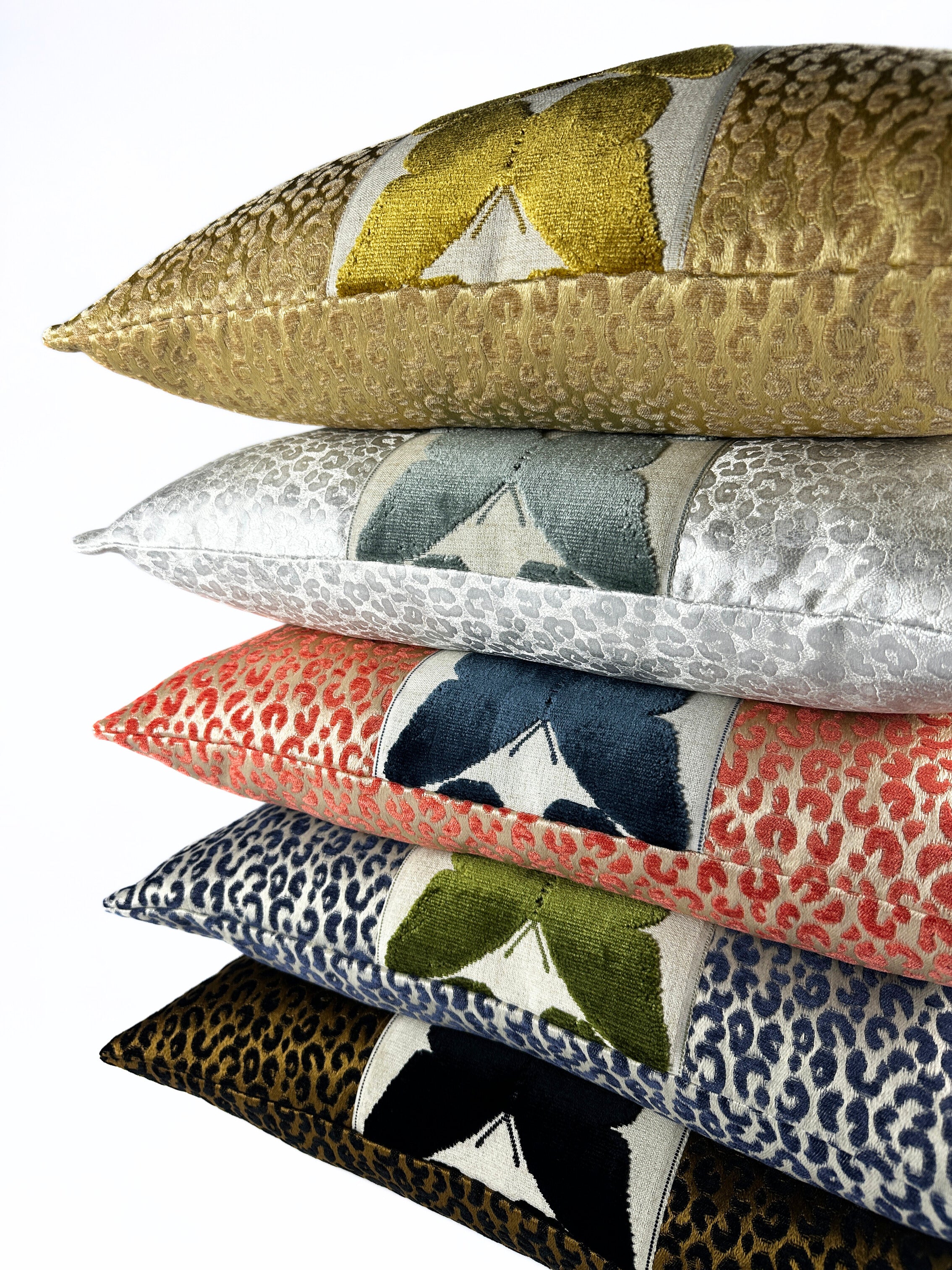 Navy Leopard and Olive Butterfly Pillow Cover Love, Ravin Collection