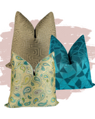 Teal Pattern Mixing Pillow Combo Love, Ravin Collection