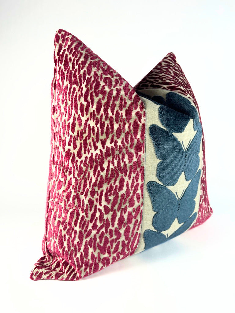 Hot Pink Leopard and Ocean Butterfly Pillow Cover Love, Ravin Collection