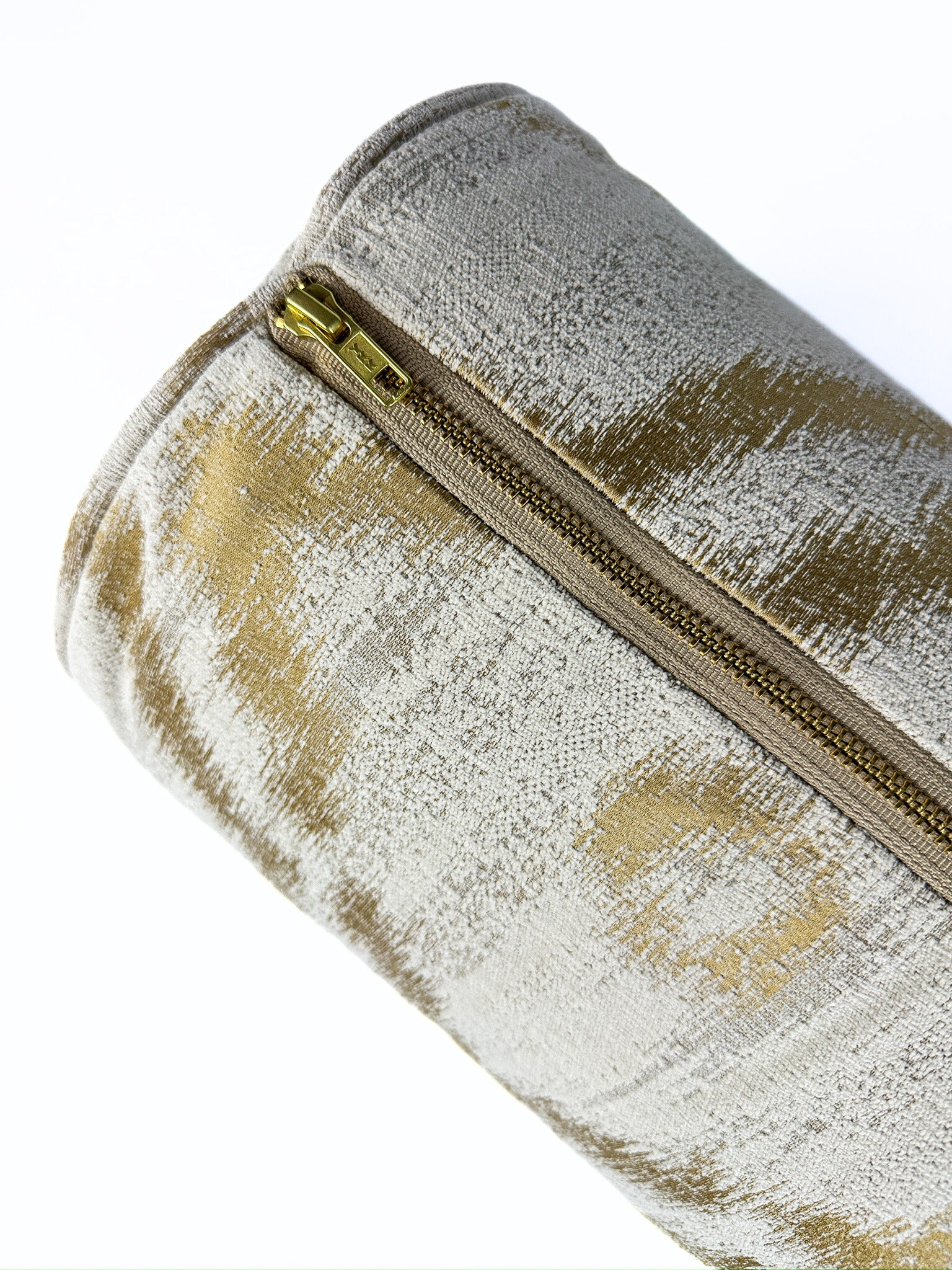 Gold and White Tilework Bolster Cover Love, Ravin Collection