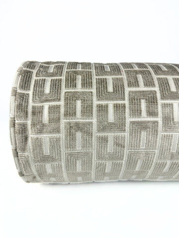 Warm Greige Geometric Bolster Cover Love, Ravin Collection