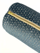 Dark Chambray Mixed Cubes Bolster Cover Love, Ravin Collection