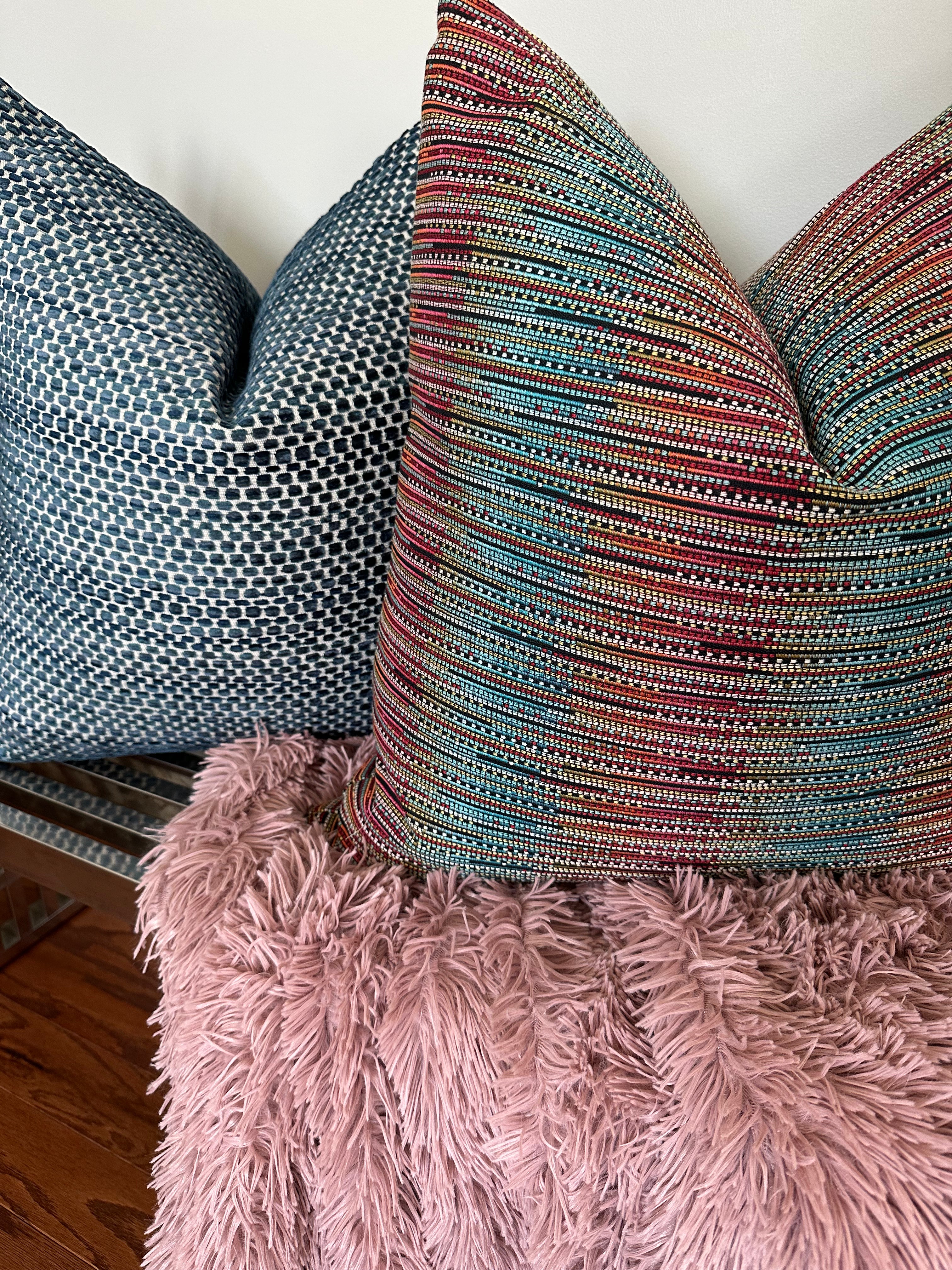 Rainbow Tweed Pillow Cover Love, Ravin Collection