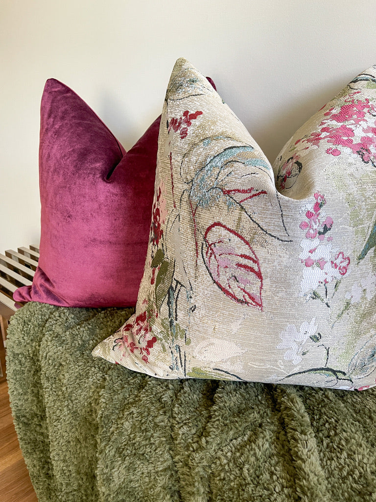 Plum Velvet Pillow Cover Love, Ravin Collection