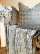 Pastel Blue Houndstooth Pillow Cover simple Love, Ravin Collection