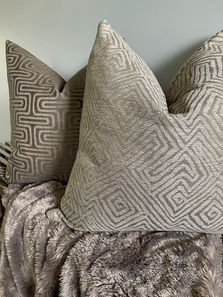 Chocolate Brown Maze Pillow Cover Love, Ravin Collection