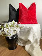 Black Faux Fur Pillow Cover simple Love, Ravin Collection