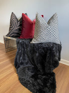 Grey and Beige Greek Key Pillow Cover Love, Ravin Collection